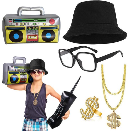 Mens hip hop rapper 80s - hop,